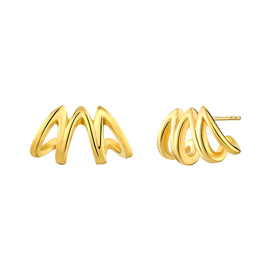 925 STERLING SILVER WITH 14K GOLD PLATED LITTLE CLAW SHAPE EARRINGS