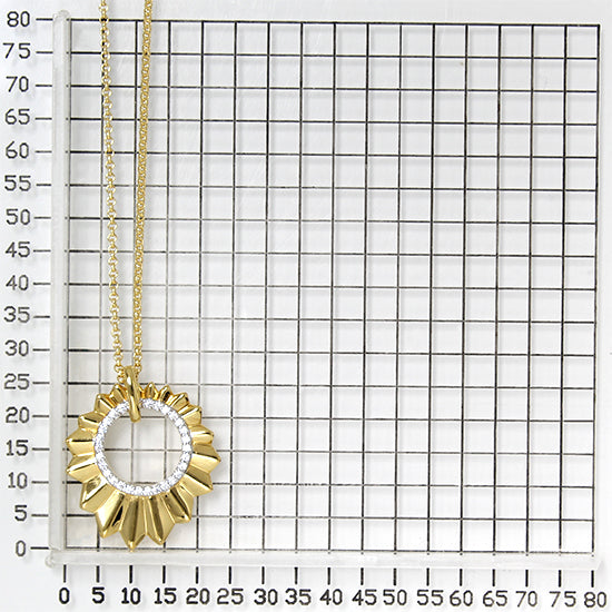 925 STERLING SILVER WITH 14K GOLD PLATED/CZ PENCIL SHAVING PENDANT WITH CHAIN