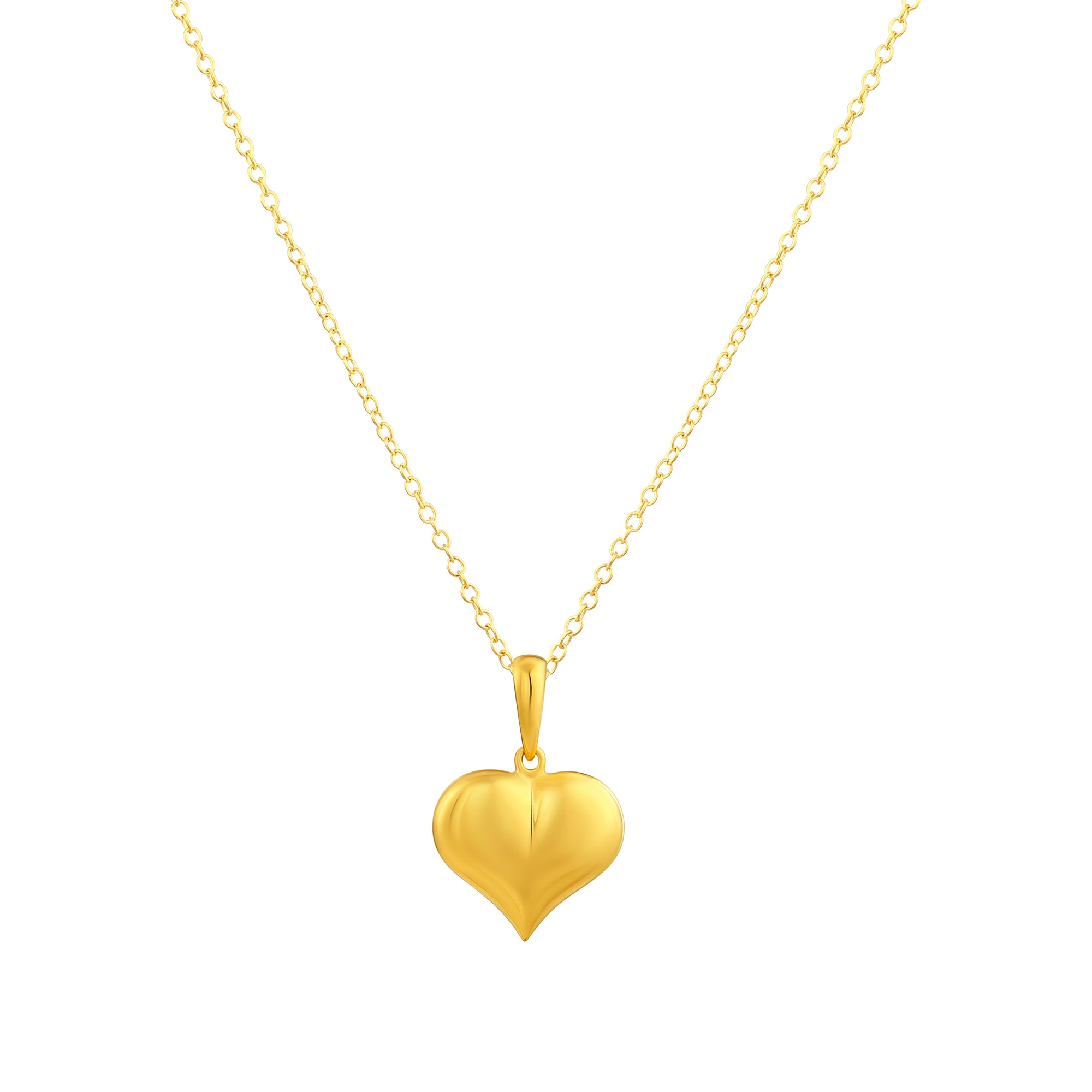 925 STERLING SILVER GOLD HEART PENDANT