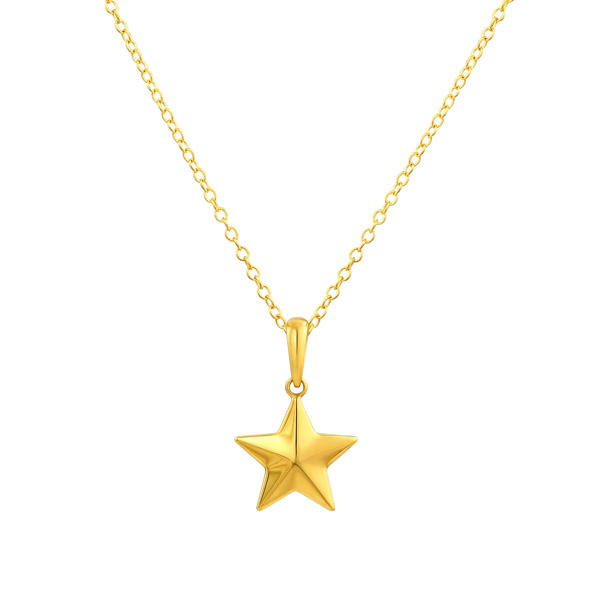 925 STERLING SILVER GOLD STAR PENDANT