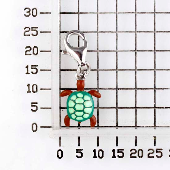 925 STERLING SILVER ENAMEL LITTLE SEA TURTLE CHARM F11847