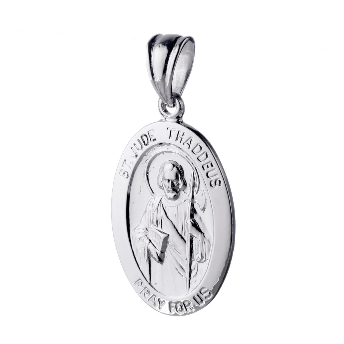 925 STERLING SILVER 20.0 MM OVAL SAINT JUDE THADDEUS PENDANT - Almond ...